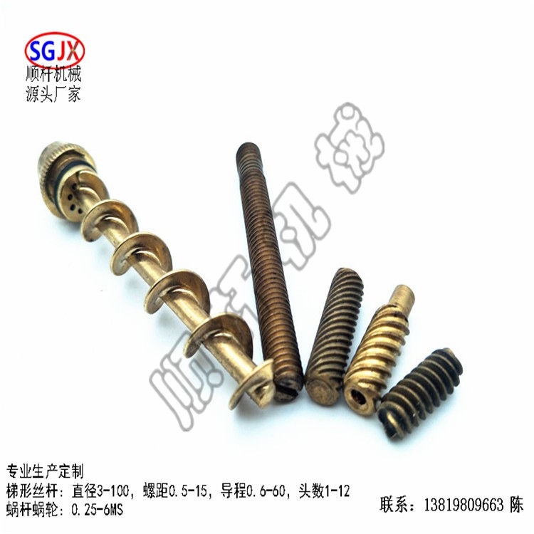 武汉生产 单头多头蜗杆 1.5模数蜗杆减速电机 马达轴涡轮齿轮加工